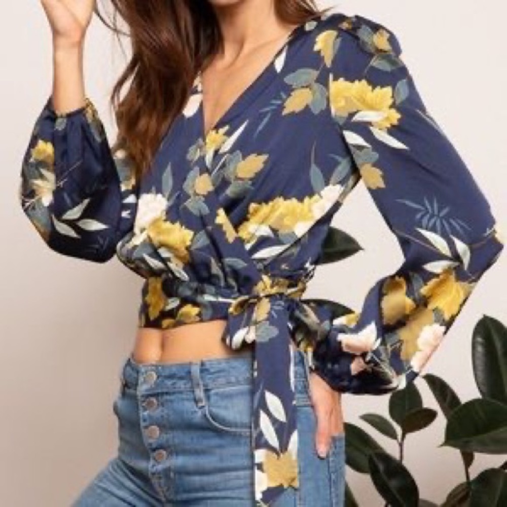 Lucy Paris Floral Wrap Longsleeve Top